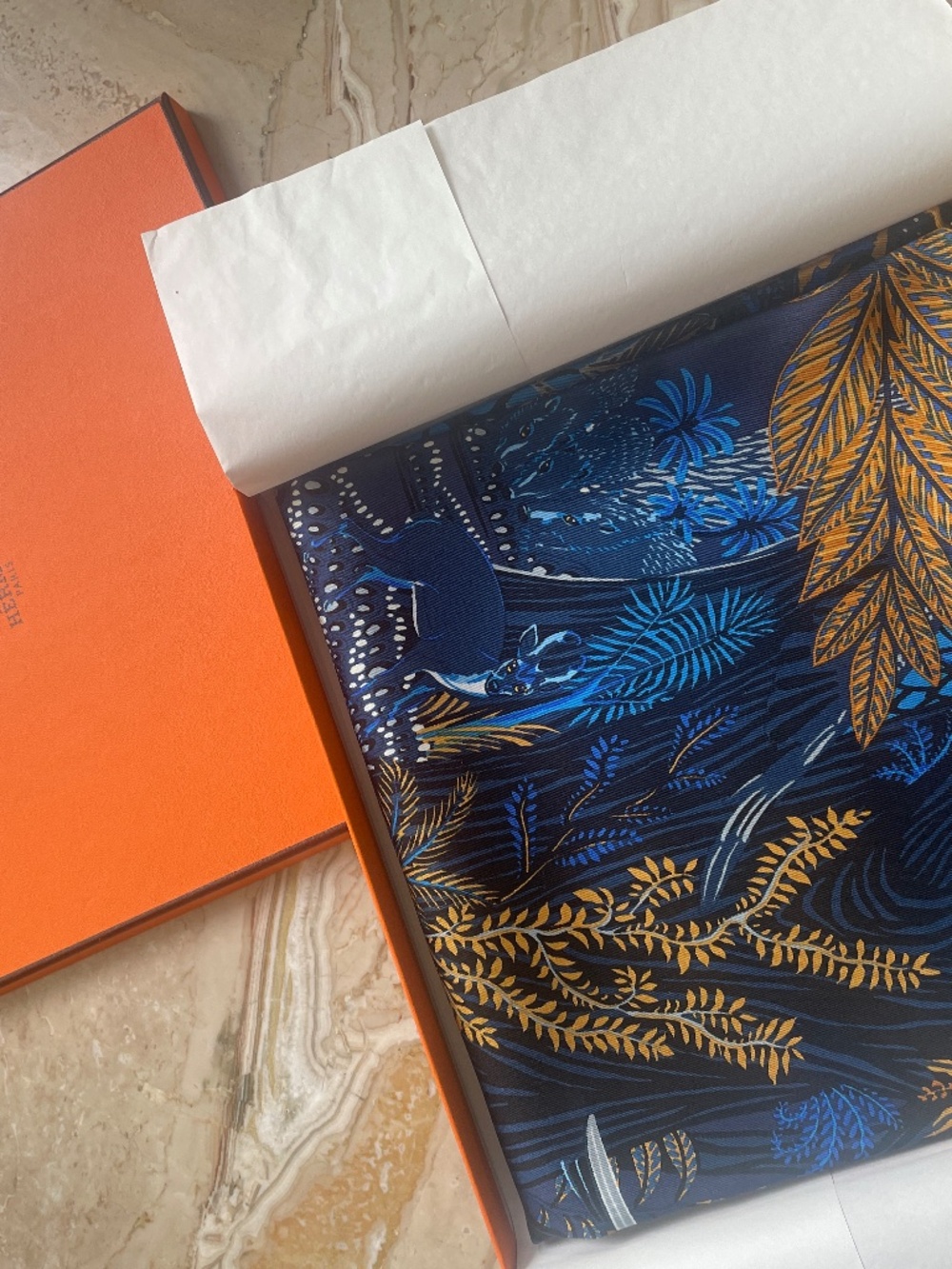 Authentic Hermès Carré 90 "Wild Singapore" Silk Scarf never worn BNIB